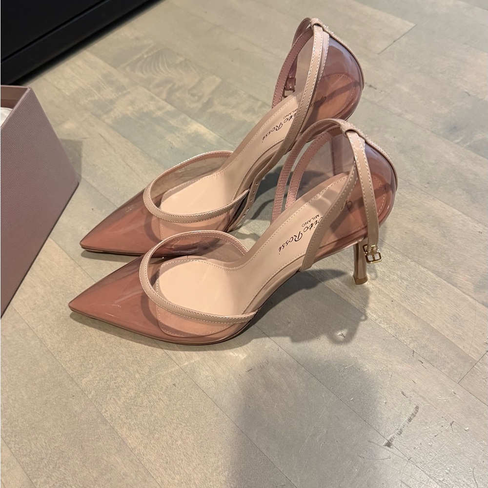 Gianvito Rossi Blush and Clear Heels - Picture 2 of 5